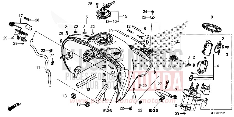 KRAFTSTOFFTANK/KRAFTSTOFFPUMPE (2) von Africa Twin DCT DARKNESS BLACK METALLIC (NH463) von 2020